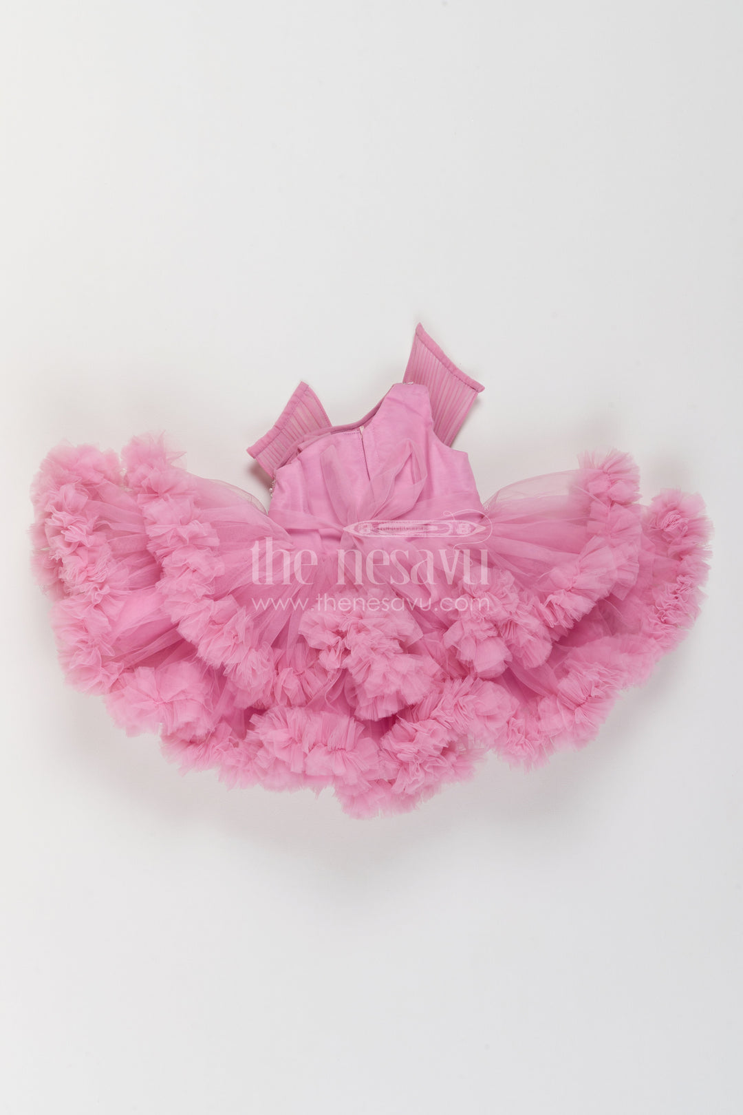 The Nesavu Girls Fancy Party Frock Girls Ruffle Frock for Birthday Photoshoots and Princess Parties Nesavu Nesavu Girls Net Ruffle Frock For Birthday Photoshoots Princess Parties And Milestone Celebrations