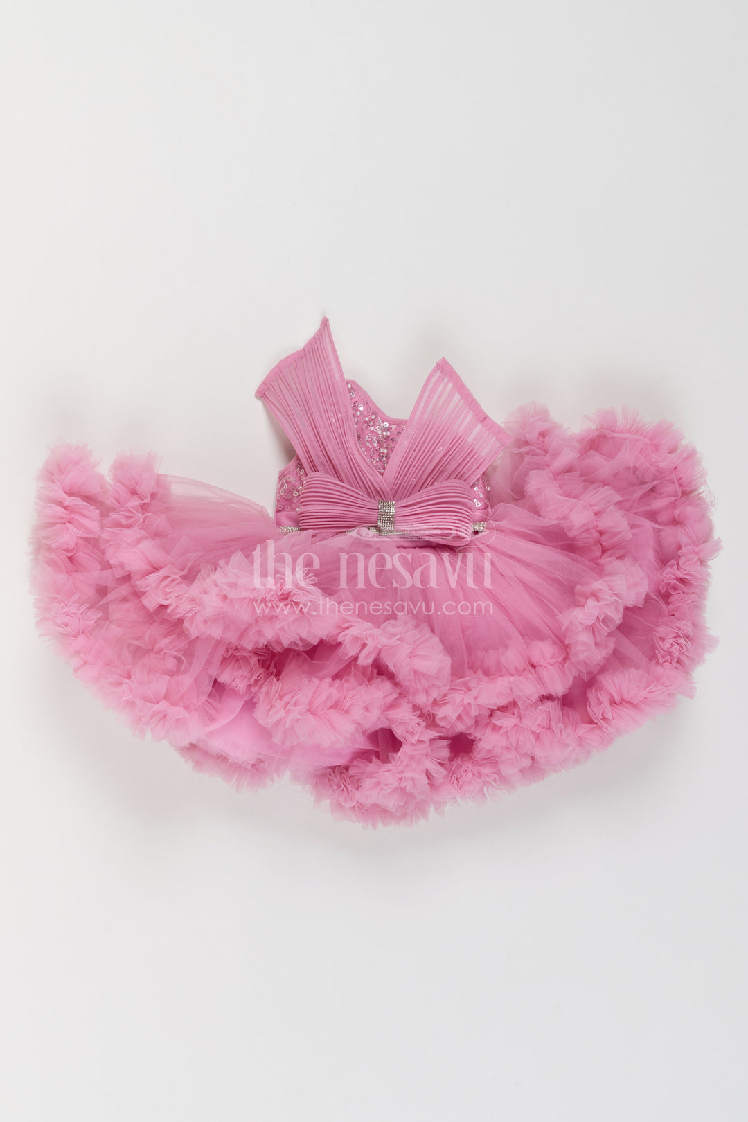 The Nesavu Girls Fancy Party Frock Girls Ruffle Frock for Birthday Photoshoots and Princess Parties Nesavu Nesavu Girls Net Ruffle Frock For Birthday Photoshoots Princess Parties And Milestone Celebrations