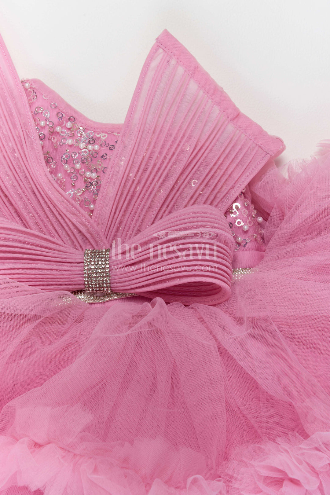 The Nesavu Girls Fancy Party Frock Girls Ruffle Frock for Birthday Photoshoots and Princess Parties Nesavu Nesavu Girls Net Ruffle Frock For Birthday Photoshoots Princess Parties And Milestone Celebrations
