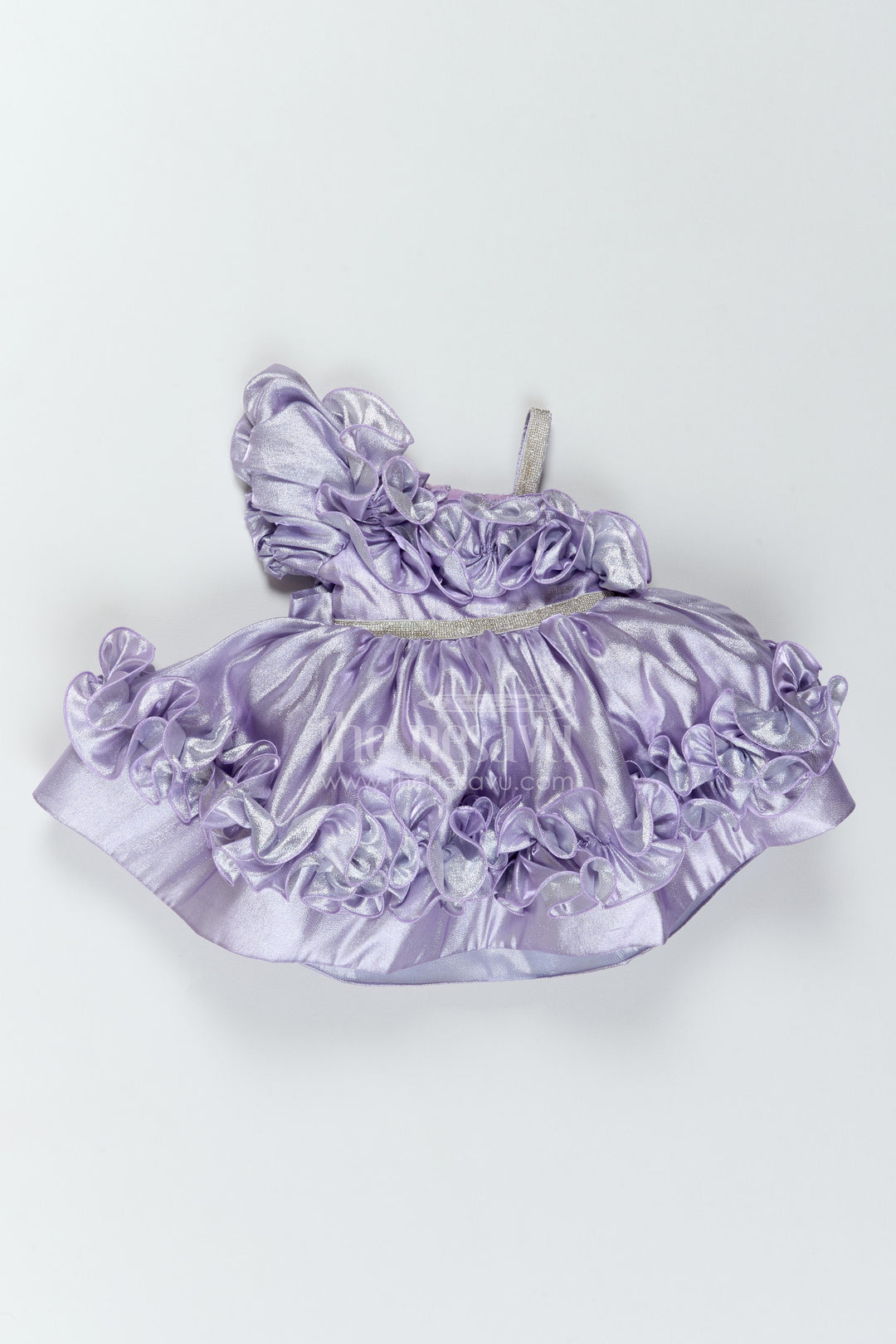 The Nesavu Girls Fancy Party Frock Girls Ruffle Satin Frock for Dance Parties and Birthday Celebrations Nesavu 16 (1Y) / Purple / Satin PF332A-16 Nesavu Girls Ruffle Satin Frock For Dance Parties Birthdays Receptions And Special Family Celebrations