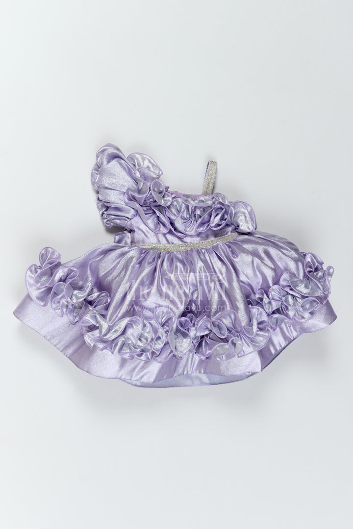 The Nesavu Girls Fancy Party Frock Girls Ruffle Satin Frock for Dance Parties and Birthday Celebrations Nesavu 16 (1Y) / Purple / Satin PF332A-16 Nesavu Girls Ruffle Satin Frock For Dance Parties Birthdays Receptions And Special Family Celebrations