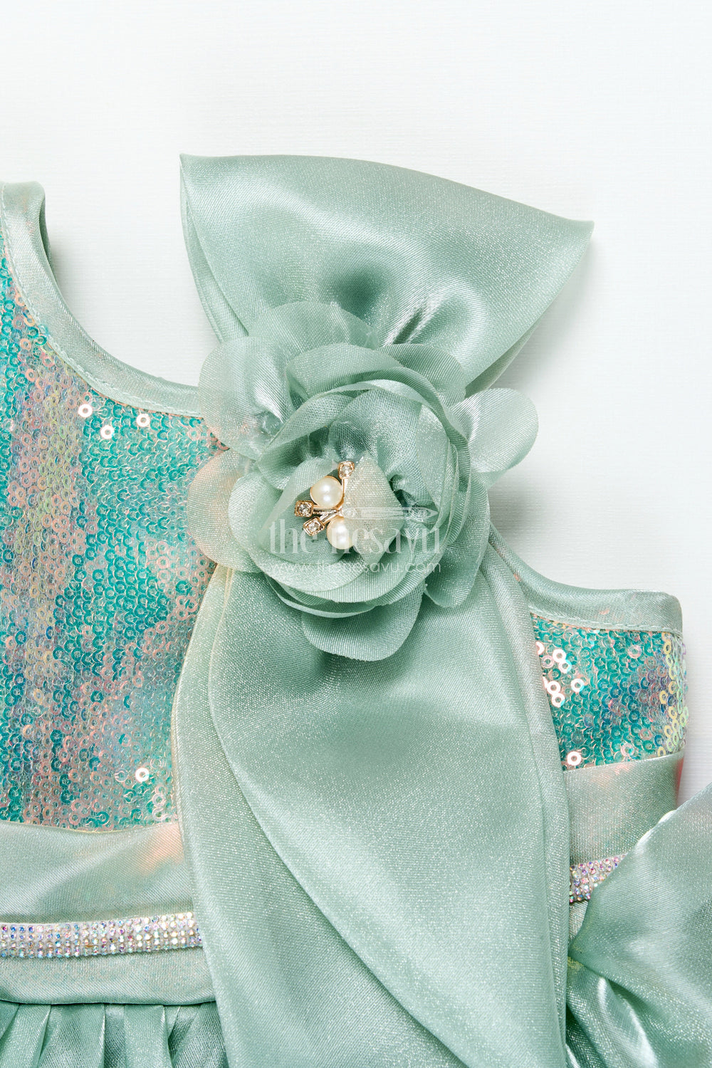 The Nesavu Girls Fancy Party Frock Girls Sequin Embroidered Organza Frock for Weddings and Parties Nesavu Nesavu girls party frock organza sequin embroidery weddings special occasions