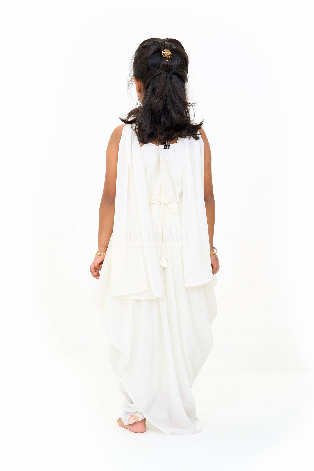 The Nesavu Girls Sharara / Plazo Set Girls Sharara Dress with Georgette Embroidery Perfect for Weddings Nesavu Nesavu Girls Sharara Wedding Dress Georgette Embroidery Modern Halter Design