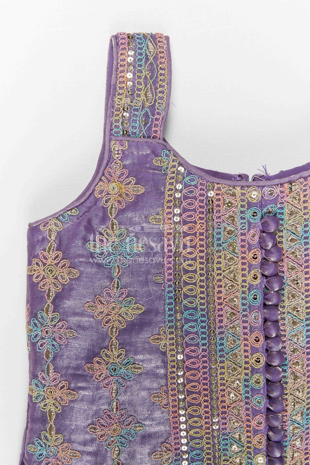 The Nesavu Girls Sharara / Plazo Set Girls Sharara for Weddings and Festive Family Gatherings Nesavu Nesavu girls viscose silk sharara set for weddings and festive celebrations with designer embroidered yoke