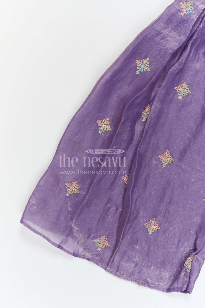 The Nesavu Girls Sharara / Plazo Set Girls Sharara for Weddings and Festive Family Gatherings Nesavu Nesavu girls viscose silk sharara set for weddings and festive celebrations with designer embroidered yoke