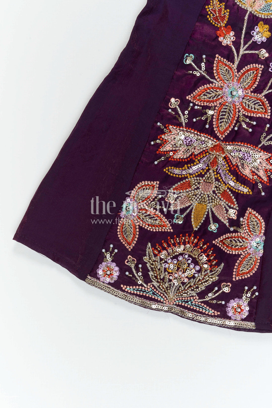 The Nesavu Girls Sharara / Plazo Set Girls Sharara Set for Diwali and Pongal Events Nesavu Nesavu girls organza sharara set with designer embroidery for weddings and festive occasions