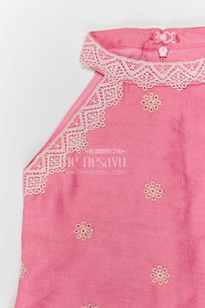 The Nesavu Girls Sharara / Plazo Set Girls Sharara Set for Festive Celebrations and Family Gatherings Nesavu Nesavu girls textured viscose rayon sharara set for festive celebrations and family occasions