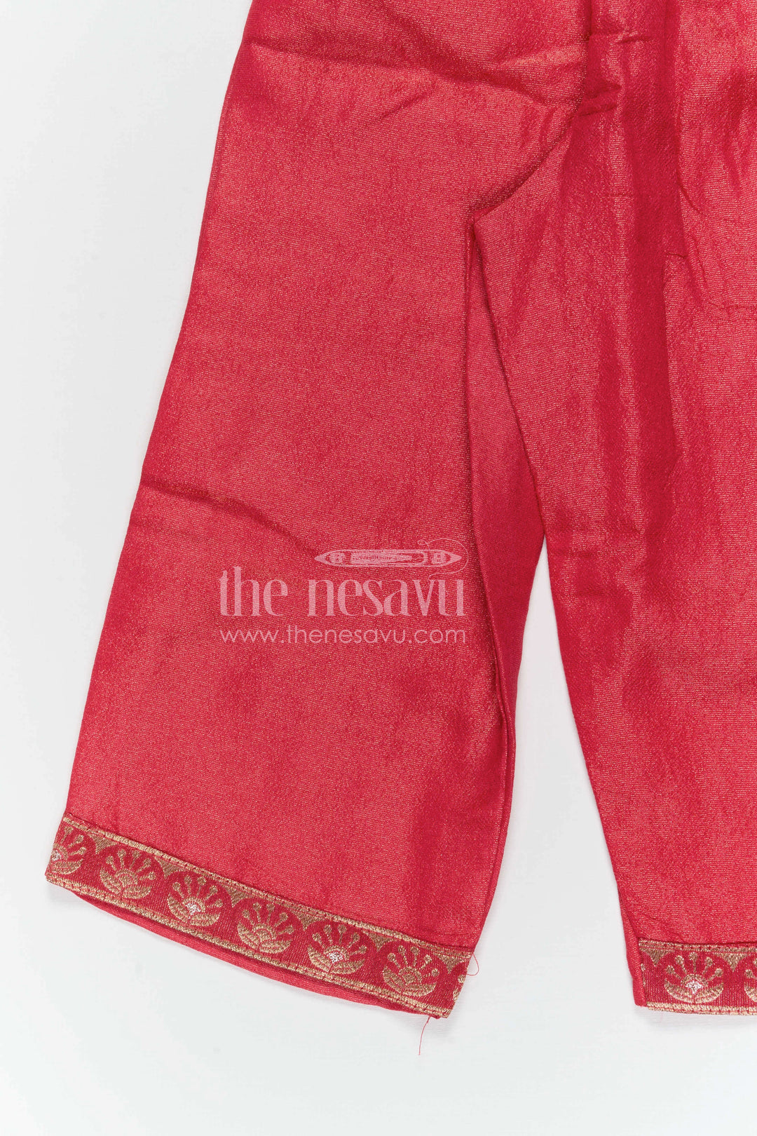 The Nesavu Girls Sharara / Plazo Set Girls Sharara Set for Festive Celebrations and Traditional Family Functions Nesavu Nesavu girls viscose silk sharara set with designer embroidery for festive and wedding celebrations