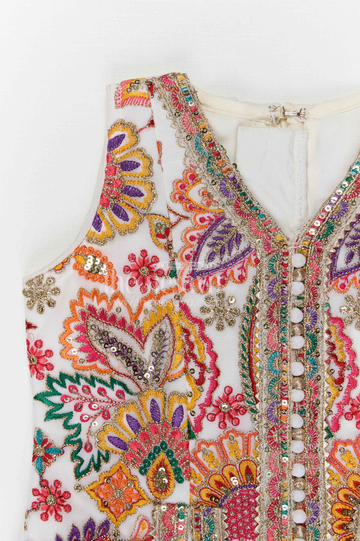 The Nesavu Girls Sharara / Plazo Set Girls Sharara Set for Festive Celebrations and Traditional Wear Nesavu Nesavu girls georgette sharara set with designer embroidery yoke for festive celebrations and ethnic wear