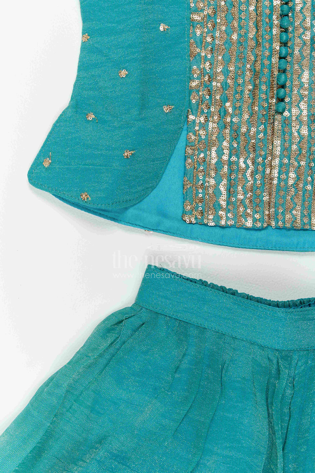 The Nesavu Girls Sharara / Plazo Set Girls Sharara Set for Festive Ceremonies and Wedding Celebrations Nesavu Nesavu Girls Viscose Silk Sharara Set For Festive Ceremonies Wedding Celebrations And Cultural Functions