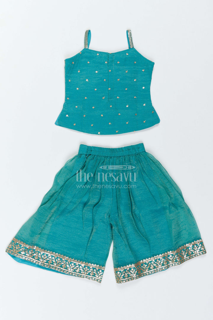 The Nesavu Girls Sharara / Plazo Set Girls Sharara Set for Festive Ceremonies and Wedding Celebrations Nesavu Nesavu Girls Viscose Silk Sharara Set For Festive Ceremonies Wedding Celebrations And Cultural Functions