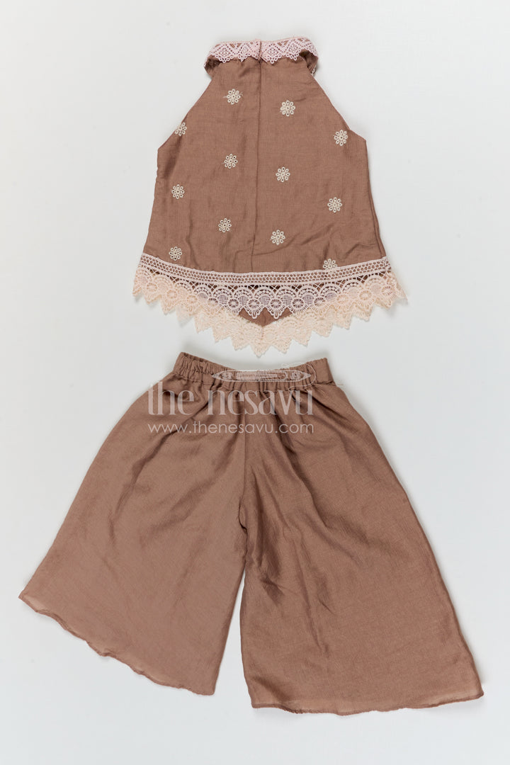 The Nesavu Girls Sharara / Plazo Set Girls Sharara Set for Festive Gatherings and Family Celebrations Nesavu Nesavu girls textured viscose rayon sharara set for festive celebrations and weddings