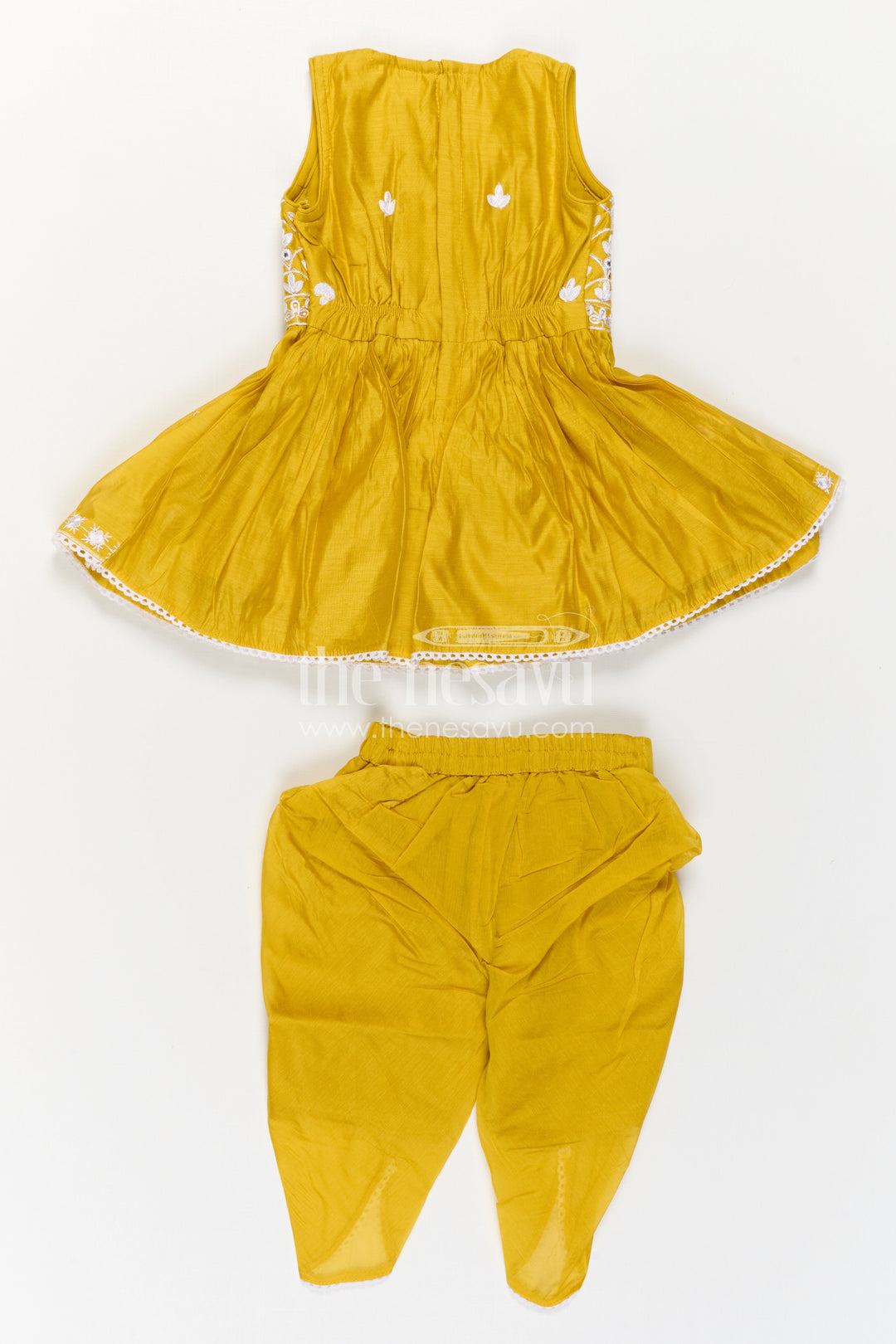 The Nesavu Girls Sharara / Plazo Set Girls Sharara Set for Festive Occasions and Traditional Outings Nesavu Nesavu Girls Sharara Set For Festive Occasions With Georgette Chikankari Embroidery And Comfortable Fit