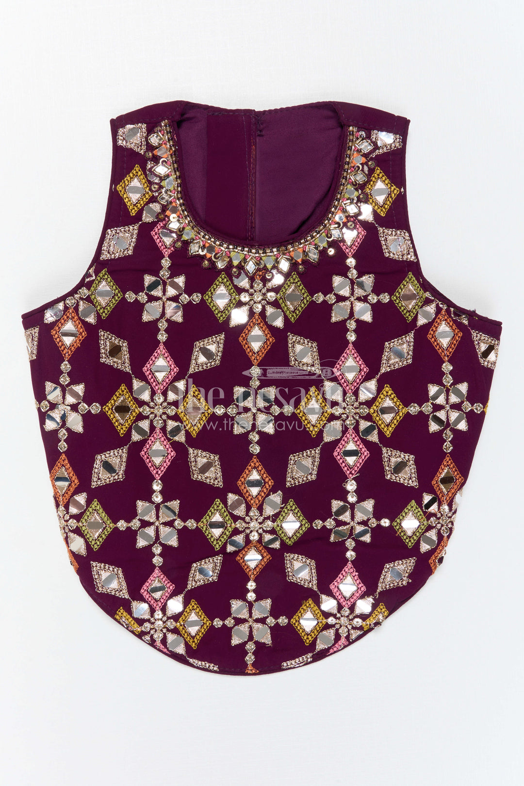 The Nesavu Girls Sharara / Plazo Set Girls Sharara Set for Festive Occasions and Weddings Nesavu Nesavu Girls Sharara Set Georgette With Designer Embroidery Yoke For Weddings And Festive Wear