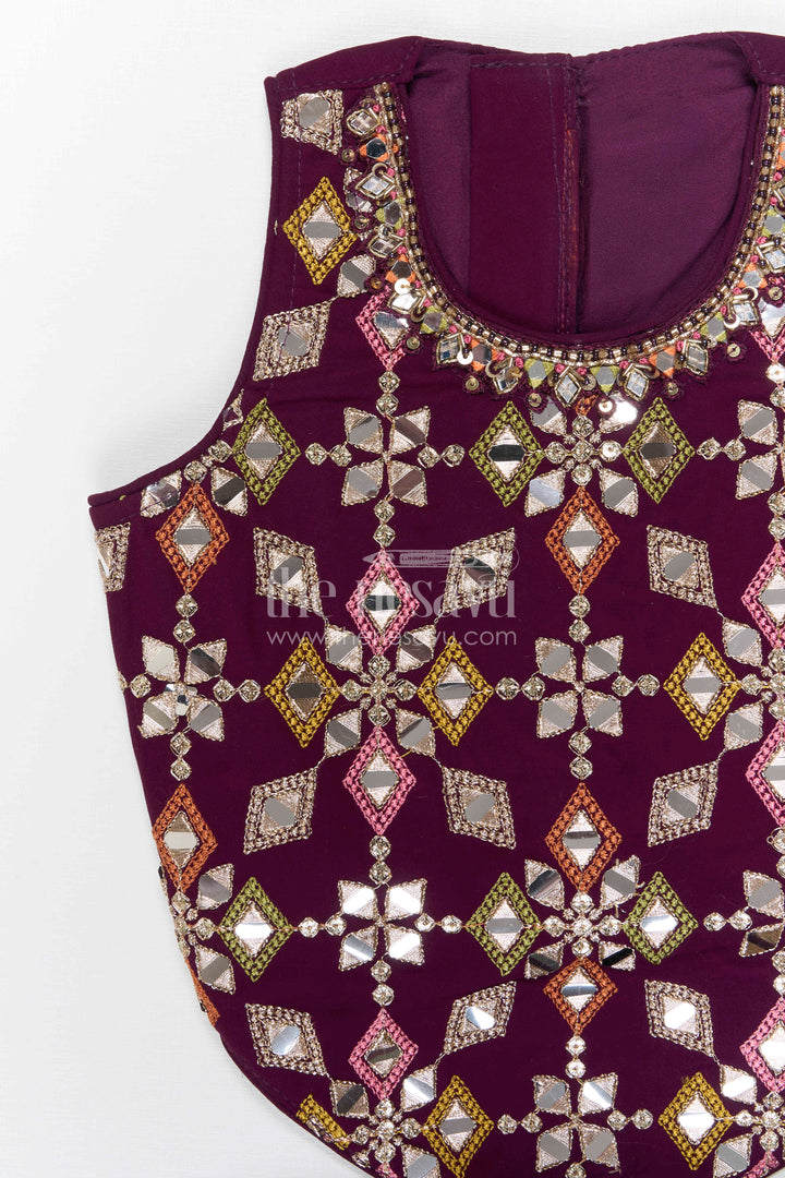 The Nesavu Girls Sharara / Plazo Set Girls Sharara Set for Festive Occasions and Weddings Nesavu Nesavu Girls Sharara Set Georgette With Designer Embroidery Yoke For Weddings And Festive Wear