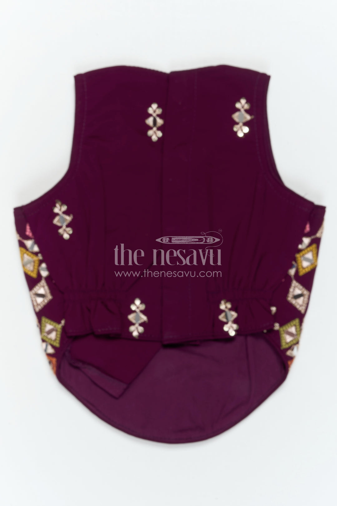 The Nesavu Girls Sharara / Plazo Set Girls Sharara Set for Festive Occasions and Weddings Nesavu Nesavu Girls Sharara Set Georgette With Designer Embroidery Yoke For Weddings And Festive Wear