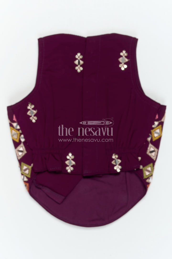 The Nesavu Girls Sharara / Plazo Set Girls Sharara Set for Festive Occasions and Weddings Nesavu Nesavu Girls Sharara Set Georgette With Designer Embroidery Yoke For Weddings And Festive Wear