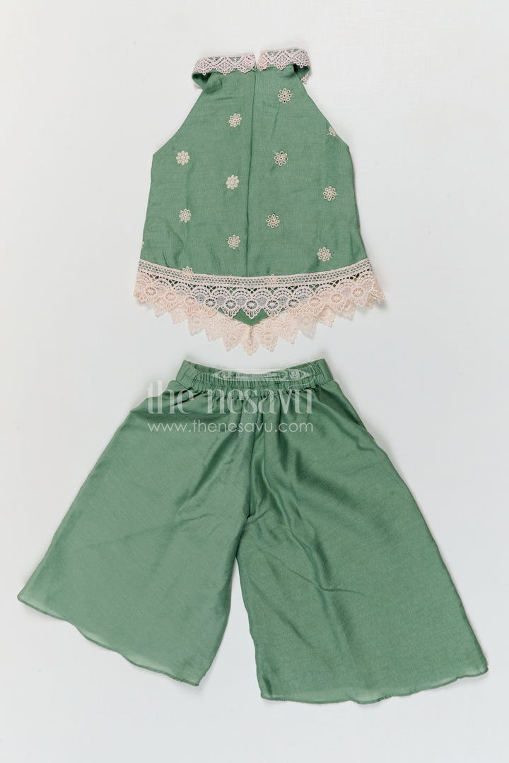 The Nesavu Girls Sharara / Plazo Set Girls Sharara Set for Festive Outings and Traditional Functions Nesavu Nesavu girls viscose rayon sharara set for festive outings and traditional celebrations