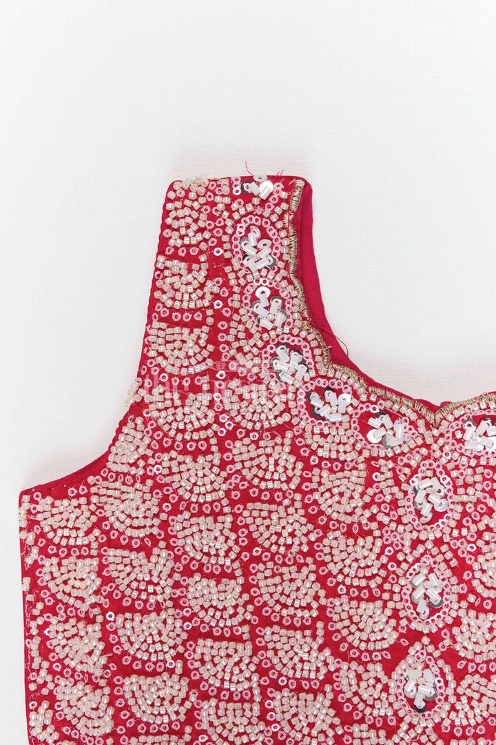 The Nesavu Girls Sharara / Plazo Set Girls Sharara Set for Festive Wear and Traditional Occasions Nesavu Nesavu girls silk crepe sharara set with designer embroidery yoke for festive and wedding wear