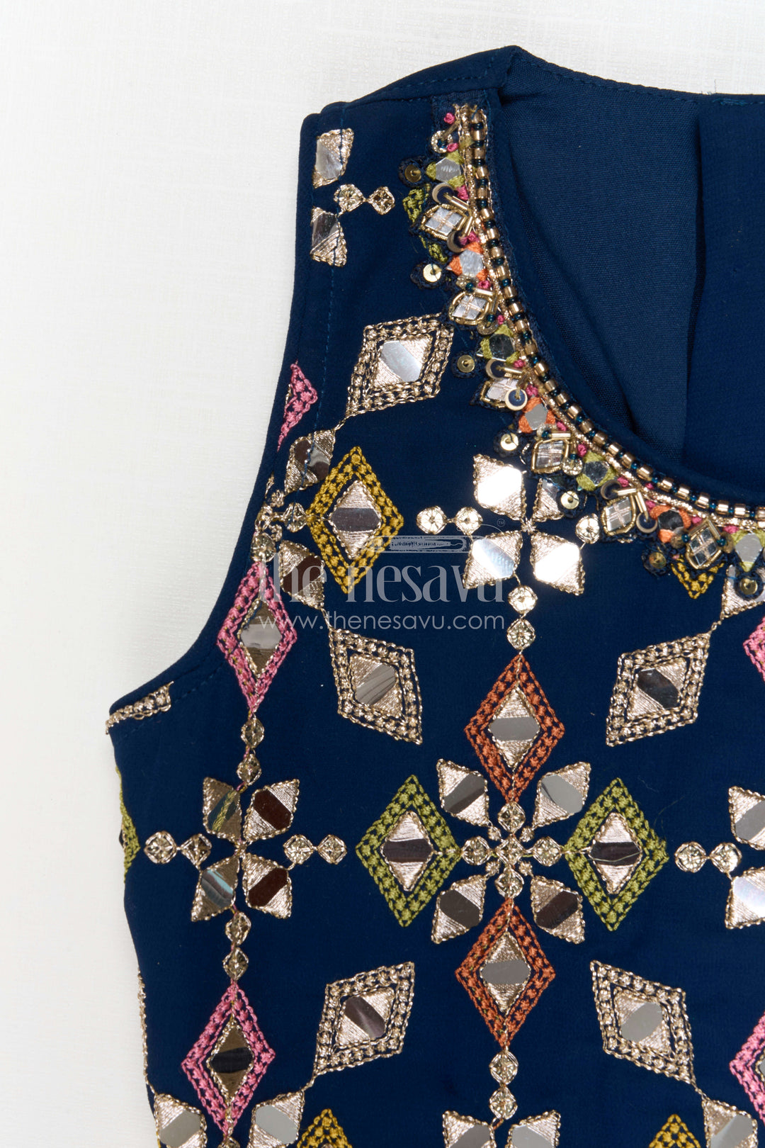 The Nesavu Girls Sharara / Plazo Set Girls Sharara Set for Festive Weddings and Special Occasions Nesavu Nesavu Girls Georgette Sharara Set For Festive Weddings And Special Occasions With Designer Embroidery