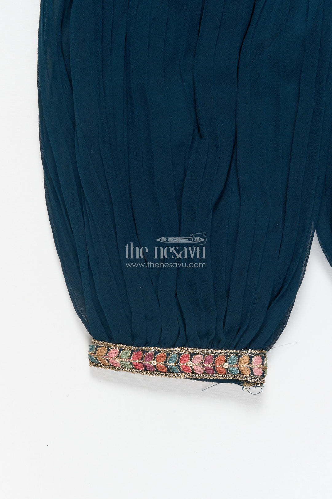 The Nesavu Girls Sharara / Plazo Set Girls Sharara Set for Sangeet, Mehendi and Cultural Events Nesavu Nesavu girls sharara set embroidered yoke mehendi sangeet festive performances