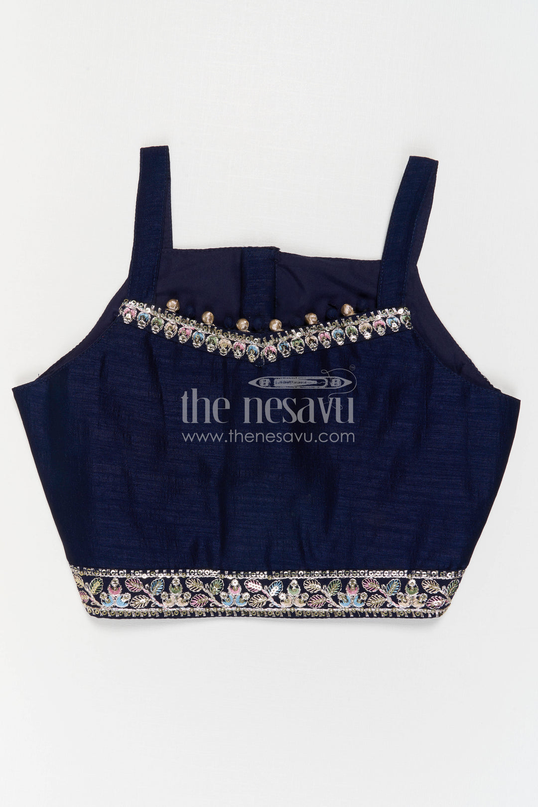 The Nesavu Girls Sharara / Plazo Set Girls Sharara Set for Sangeeth and Festive Occasions Nesavu Nesavu Girls Sharara Set For Weddings And Festive Occasions With Embroidered Jacket And Flowy Pants