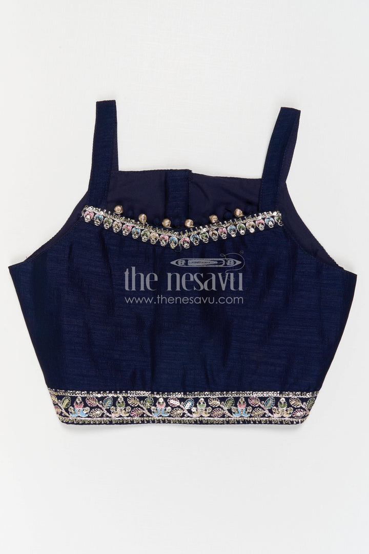 The Nesavu Girls Sharara / Plazo Set Girls Sharara Set for Sangeeth and Festive Occasions Nesavu Nesavu Girls Sharara Set For Weddings And Festive Occasions With Embroidered Jacket And Flowy Pants