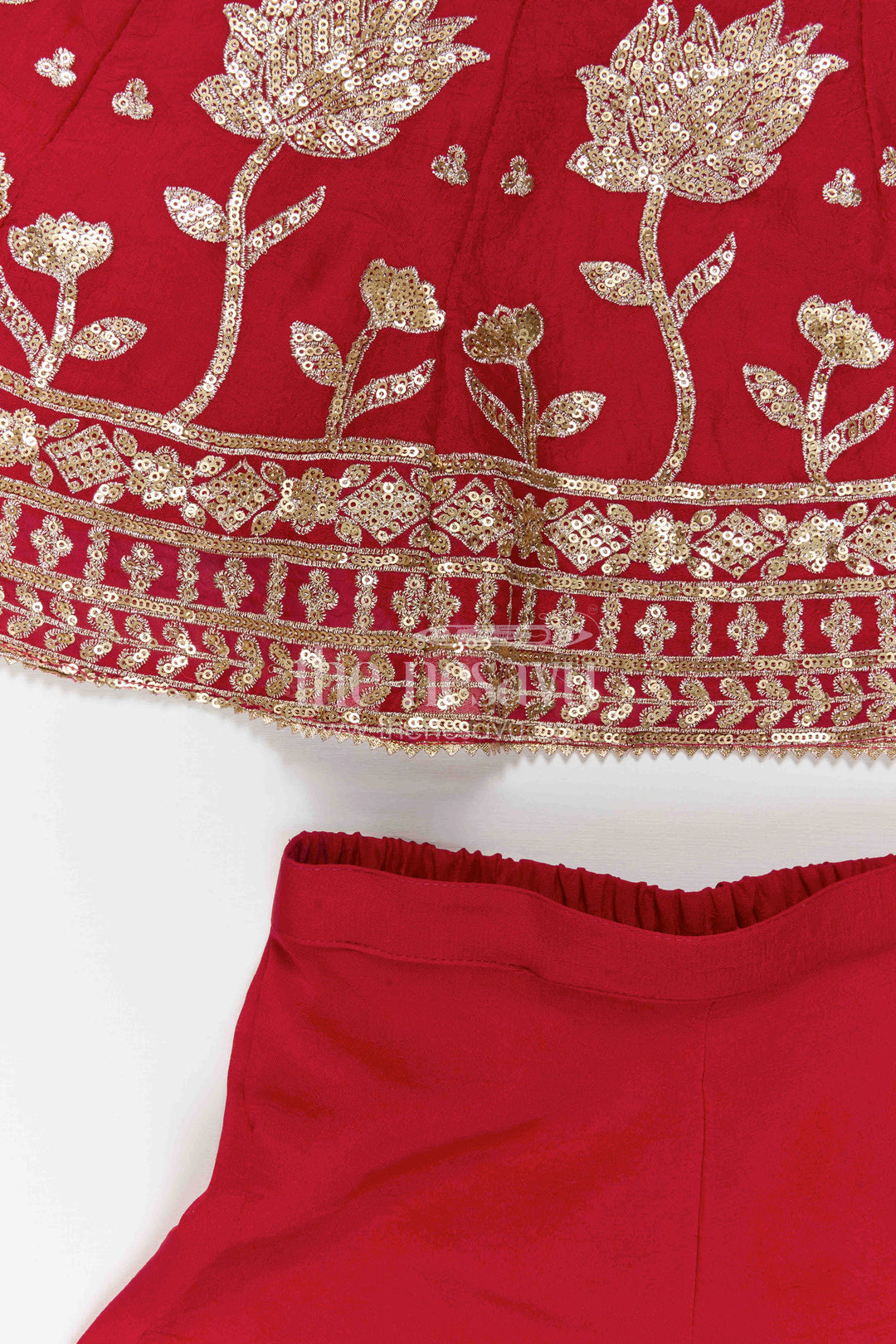 The Nesavu Girls Sharara / Plazo Set Girls Sharara Set for Wedding and Event Nesavu Nesavu Girls Sharara Set For Wedding And Festive Occasions With Embroidered Georgette Ethnic Outfit