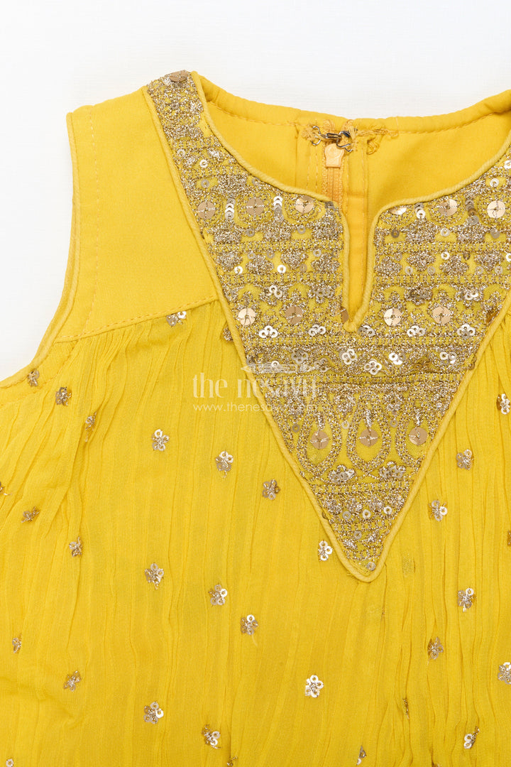 The Nesavu Girls Sharara / Plazo Set Girls Sharara Set for Wedding Functions and Ethnic Celebrations Nesavu Nesavu girls sharara outfit wedding functions ethnic celebrations sequin work