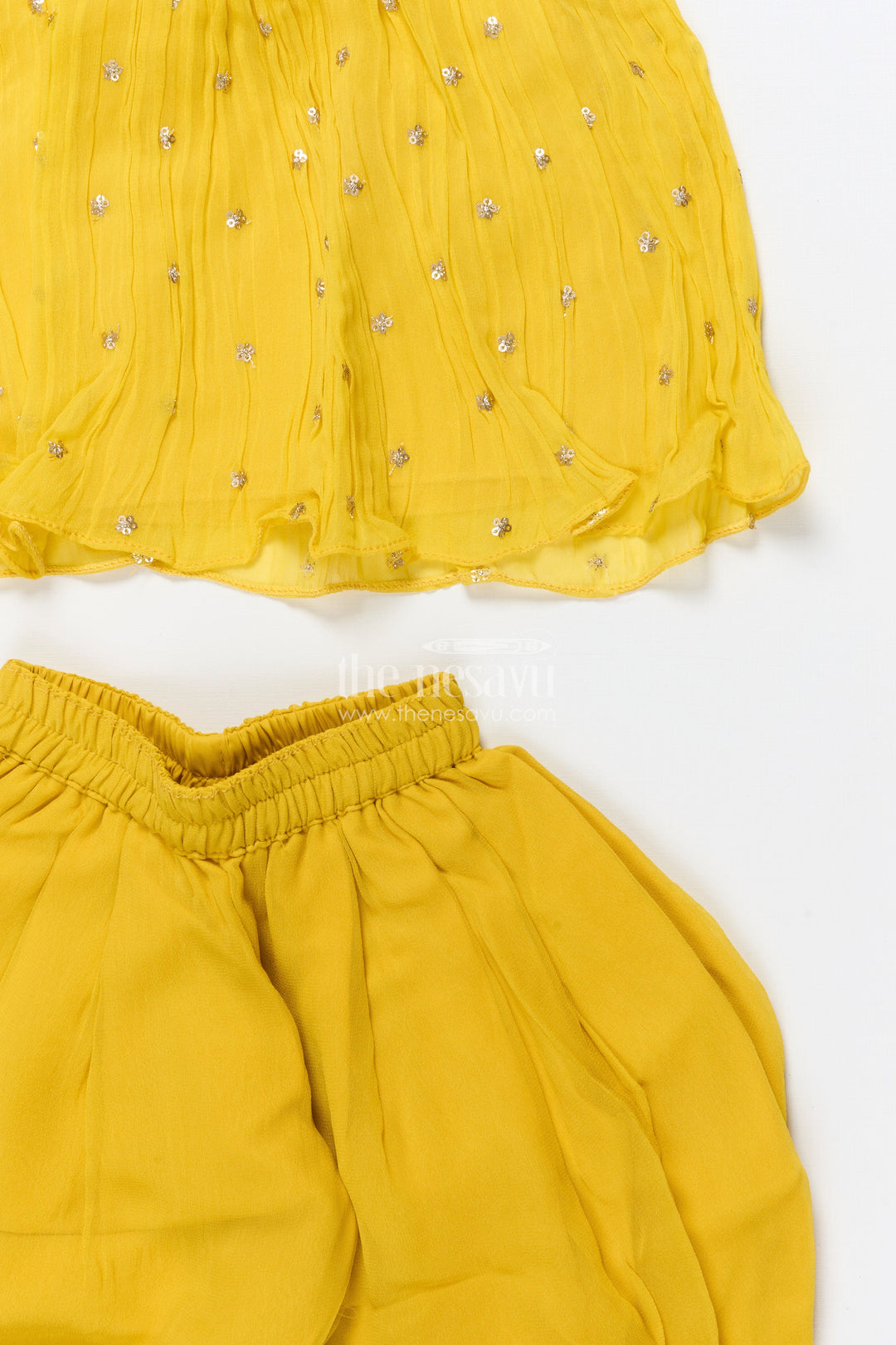 The Nesavu Girls Sharara / Plazo Set Girls Sharara Set for Wedding Functions and Ethnic Celebrations Nesavu Nesavu girls sharara outfit wedding functions ethnic celebrations sequin work