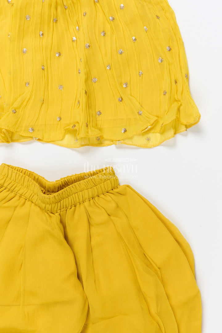 The Nesavu Girls Sharara / Plazo Set Girls Sharara Set for Wedding Functions and Ethnic Celebrations Nesavu Nesavu girls sharara outfit wedding functions ethnic celebrations sequin work