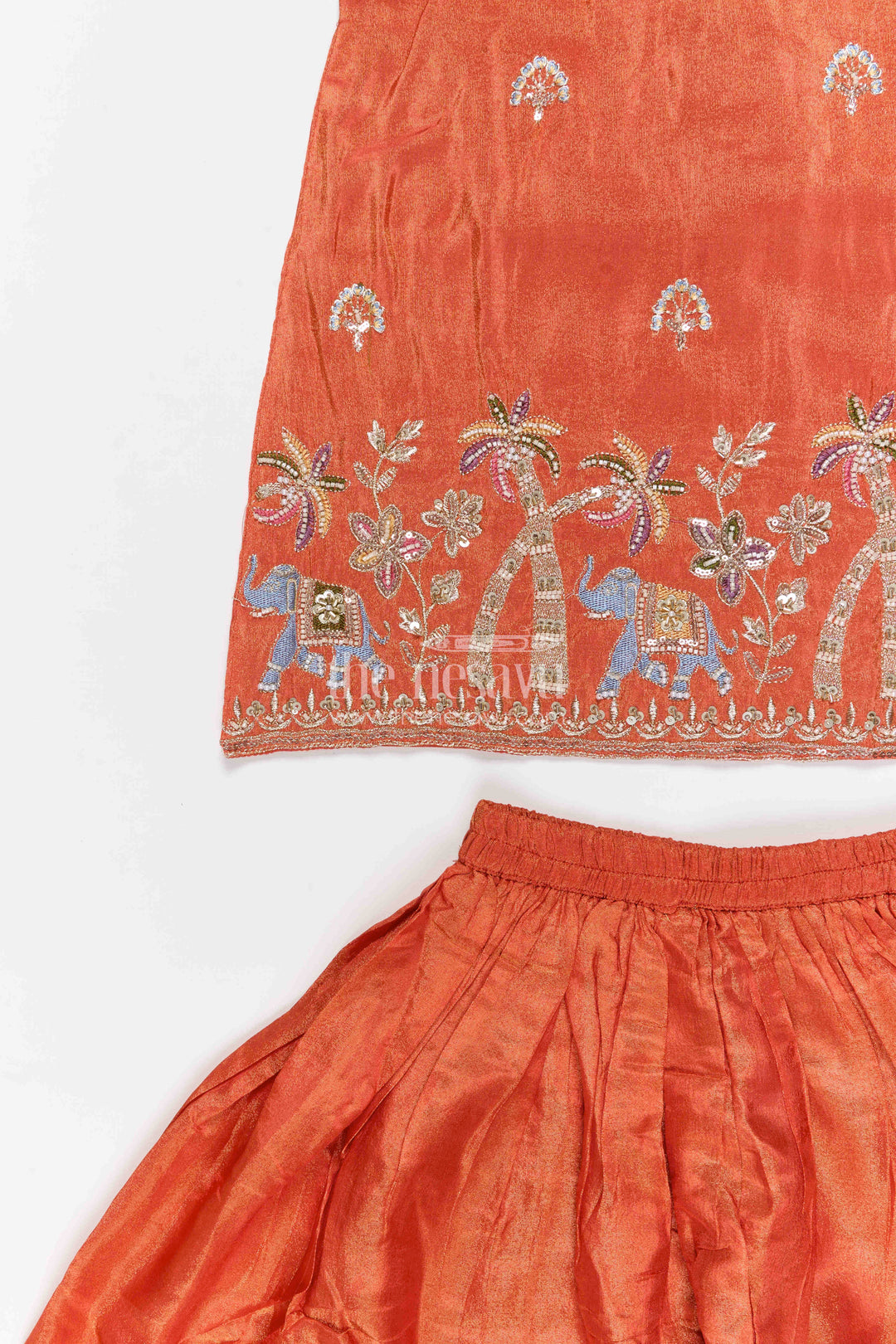 The Nesavu Girls Sharara / Plazo Set Girls Sharara Set for Wedding Functions and Festive Wearing Nesavu Nesavu girls georgette sharara set with designer embroidery for weddings