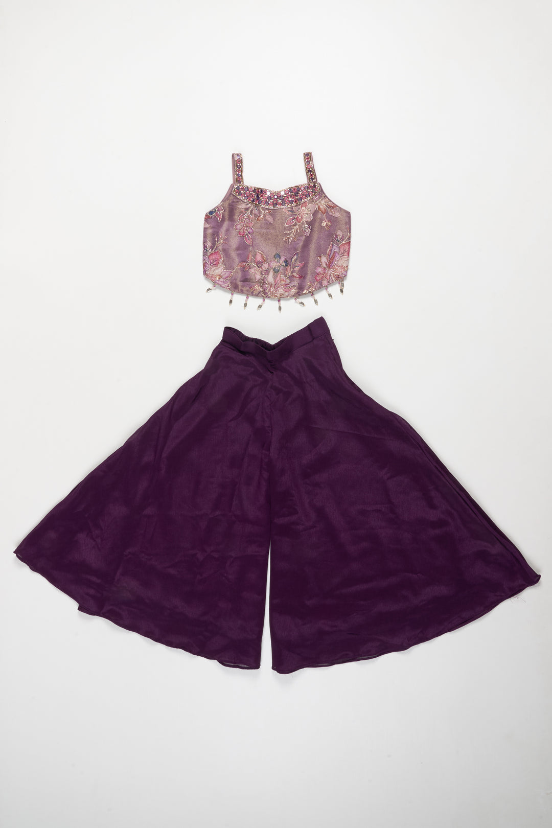The Nesavu Girls Sharara / Plazo Set Girls Sharara Set for Weddings and Festive Celebrations Nesavu Nesavu girls georgette sharara set sequin embroidery weddings festive occasions