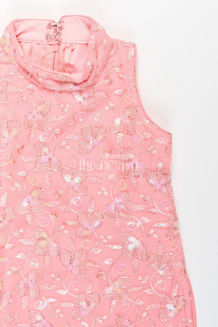 The Nesavu Girls Sharara / Plazo Set Girls Sharara Set for Weddings and Festive Family Functions Nesavu Nesavu girls sharara set embroidered yoke dupatta weddings festive occasions