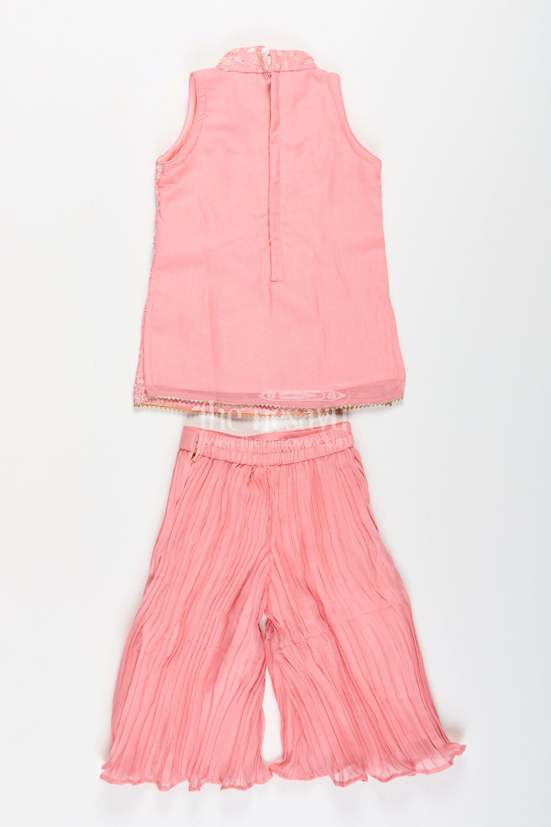 The Nesavu Girls Sharara / Plazo Set Girls Sharara Set for Weddings and Festive Family Functions Nesavu Nesavu girls sharara set embroidered yoke dupatta weddings festive occasions