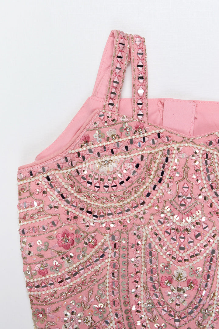 The Nesavu Girls Sharara / Plazo Set Girls Sharara Set for Weddings and Traditional Functions Nesavu Nesavu girls sharara set embroidered yoke weddings festive celebrations