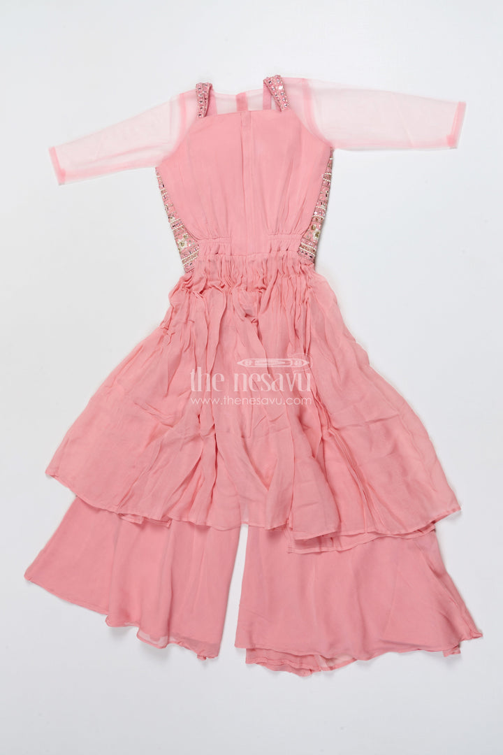 The Nesavu Girls Sharara / Plazo Set Girls Sharara Set for Weddings and Traditional Functions Nesavu Nesavu girls sharara set embroidered yoke weddings festive celebrations