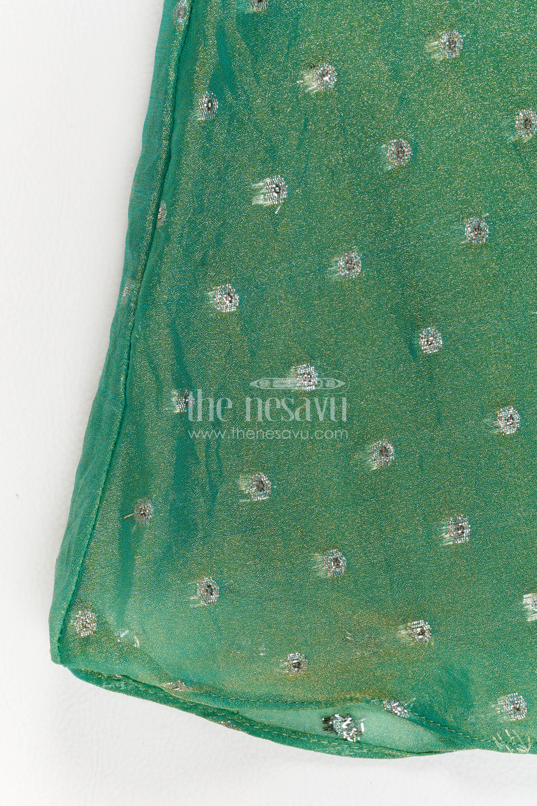 The Nesavu Girls Sharara / Plazo Set Girls Sharara Set in Green for Special Functions Nesavu Nesavu Girls Sharara Set In Green For Special Functions