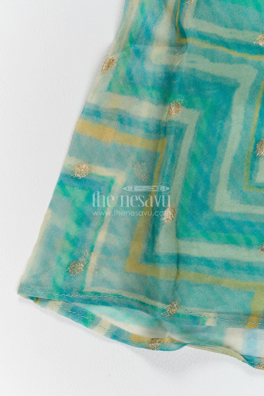 The Nesavu Girls Sharara / Plazo Set Girls Sharara Set in Turquoise with Digital Print Nesavu Nesavu Girls Sharara Set In Turquoise For Party Memories