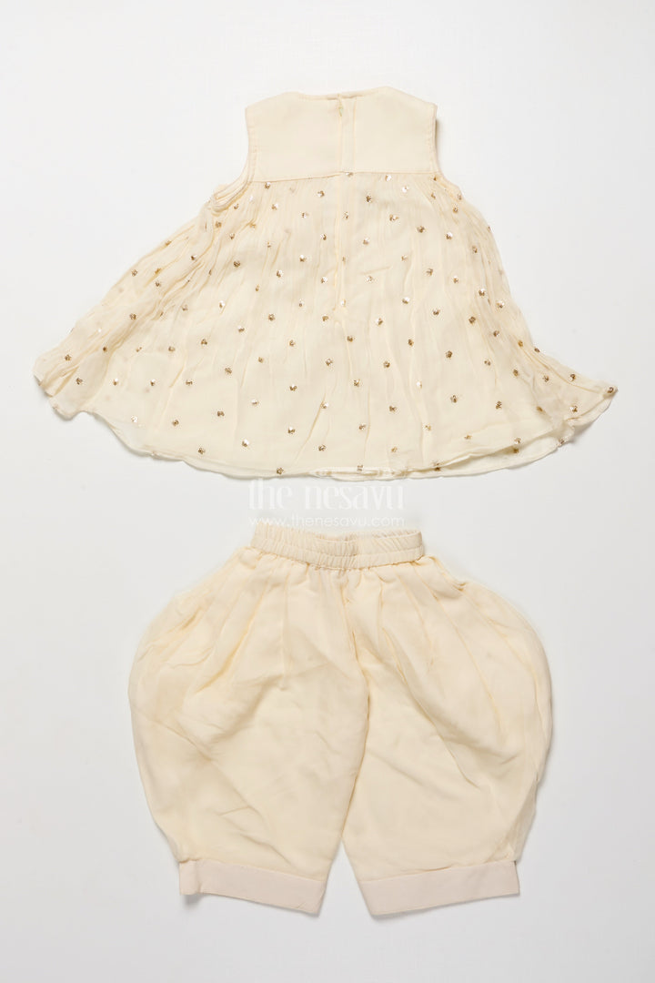 The Nesavu Girls Sharara / Plazo Set Girls Sharara Set with Embroidered Yoke for Festive and Cultural Events Nesavu Nesavu georgette sharara set embroidered yoke festive outfit girls ethnic events poojas