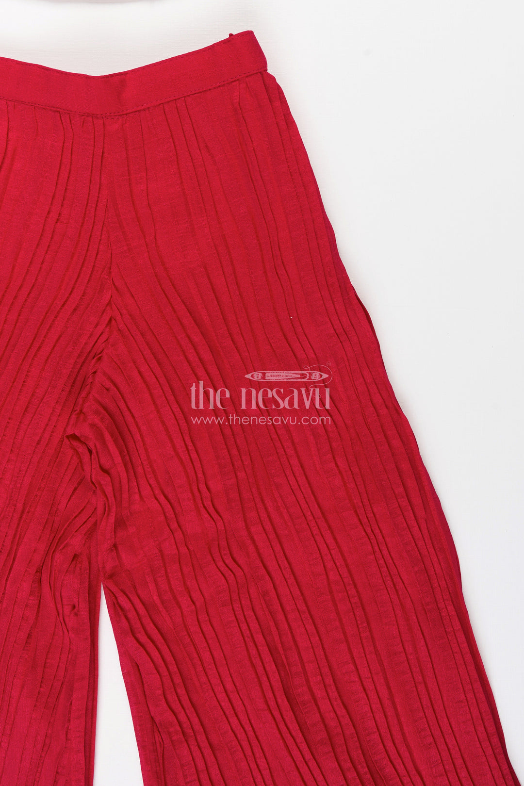 The Nesavu Girls Sharara / Plazo Set Girls Sharara Set with Embroidered Yoke for Festive and Ethnic Functions Nesavu Nesavu girls sharara set designer embroidery yoke georgette flared pants