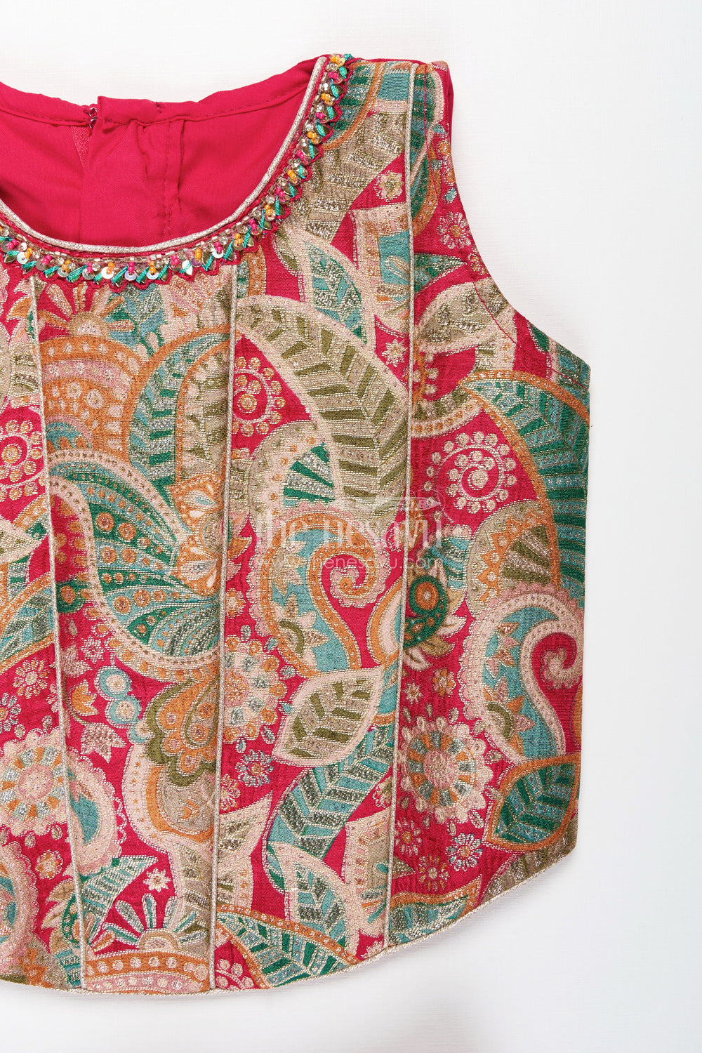 The Nesavu Girls Sharara / Plazo Set Girls Sharara Set with Embroidered Yoke for Festive and Ethnic Functions Nesavu Nesavu girls sharara set designer embroidery yoke georgette flared pants