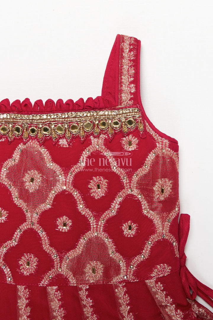 The Nesavu Girls Sharara / Plazo Set Girls Sharara Set with Embroidered Yoke for Weddings and Festive Events Nesavu Nesavu girls georgette sharara set embroidered yoke weddings Diwali special events