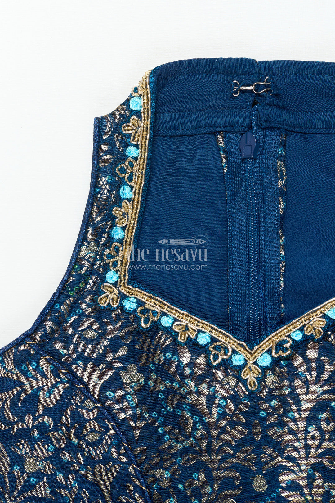 The Nesavu Girls Sharara / Plazo Set Girls Sharara Set with Embroidered Yoke for Weddings and Festive Parties Nesavu Nesavu girls georgette sharara set embroidered yoke festive weddings special events