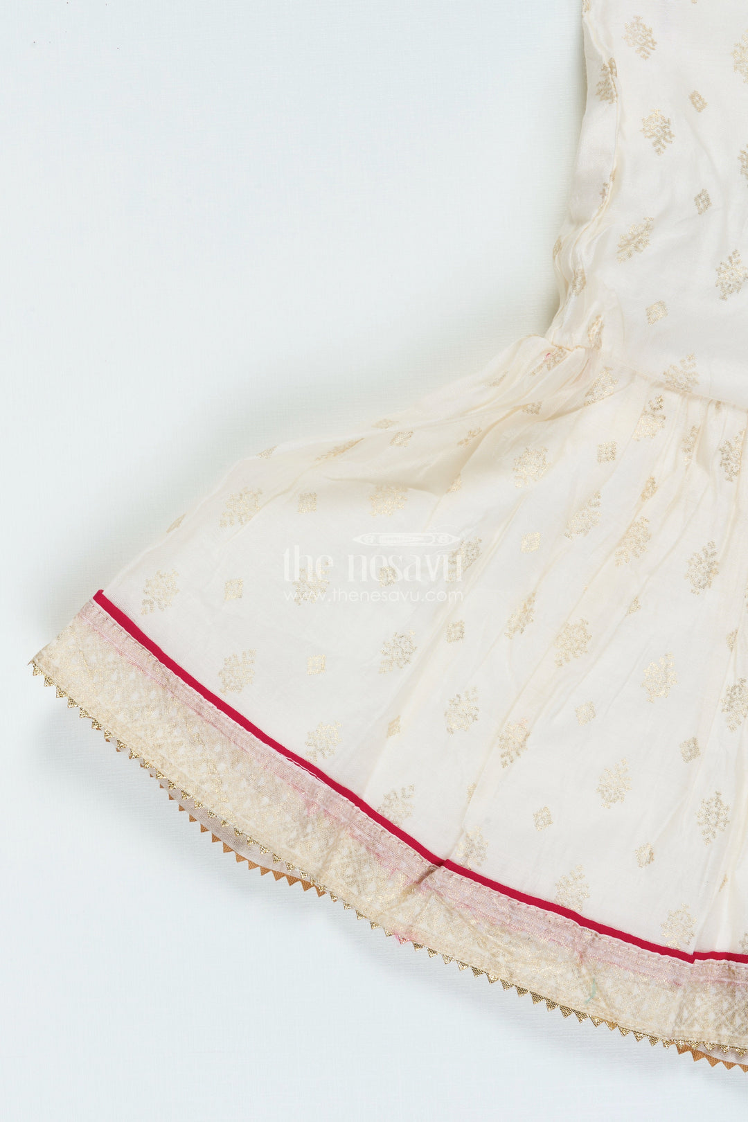 The Nesavu Girls Sharara / Plazo Set Girls Sharara Set with Gold Kadi Print Elegant Festive Outfit for Weddings and Rituals Nesavu Nesavu girls gold printed sharara set modal blend festive ethnic wear weddings functions