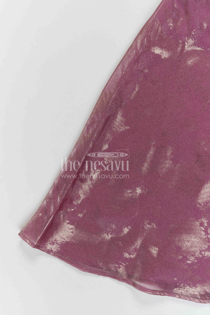 The Nesavu Girls Sharara / Plazo Set Girls Shimmer Sharara Set with Designer Embroidery for Festive Occasions Nesavu Nesavu girls tissue shimmer sharara set with designer embroidery for festive wear