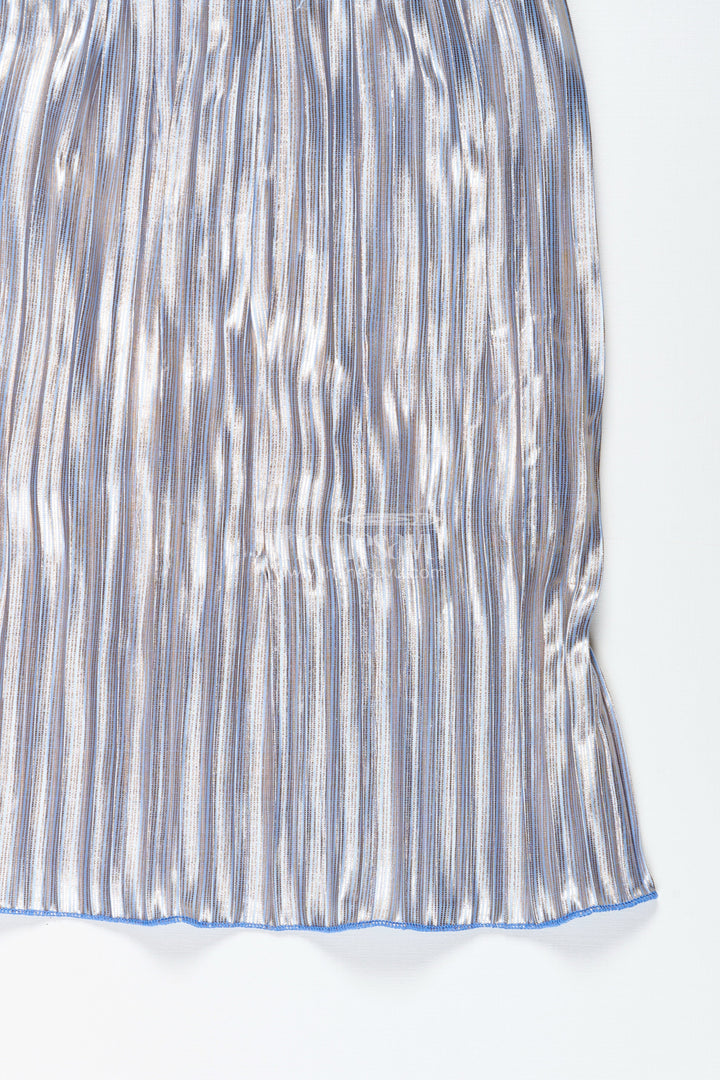 The Nesavu Girls Skirt Girls Shimmer Skirt for Party and Festive Dressing Nesavu Nesavu Girls Silver Shimmer Pleated Skirt Parties Dance Special Occasions