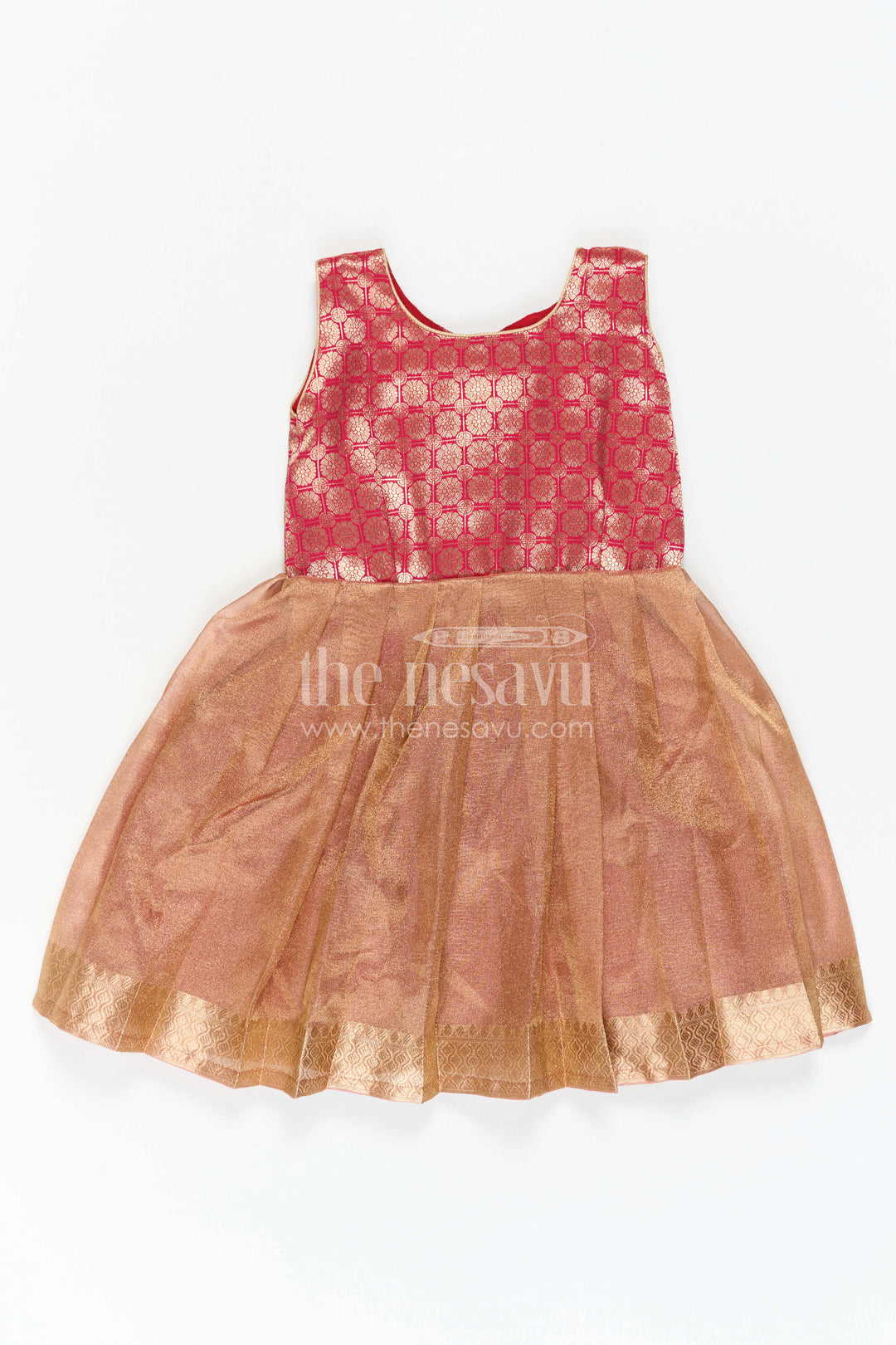 The Nesavu Silk Frock Girls Silk Frock for Birthday Parties and Festive Photoshoots Nesavu Nesavu Girls Semi Banaras Silk Frock With Elegant Bodice For Birthdays And Celebrations