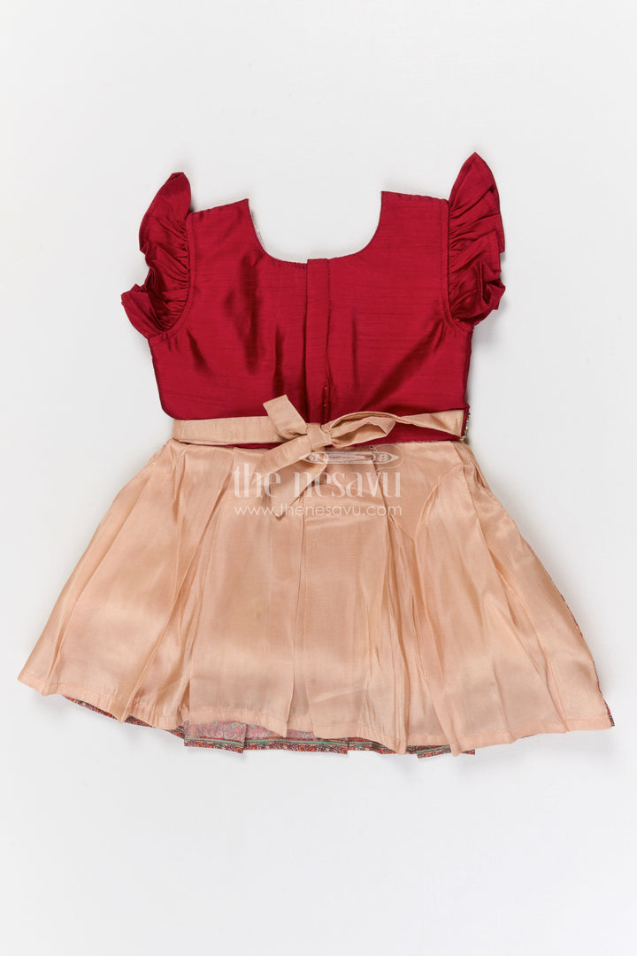 The Nesavu Silk Frock Girls Silk Frock for Festive Occasions and Family Gatherings Nesavu Nesavu girls blend silk frock with digital printed skirt for festive wear