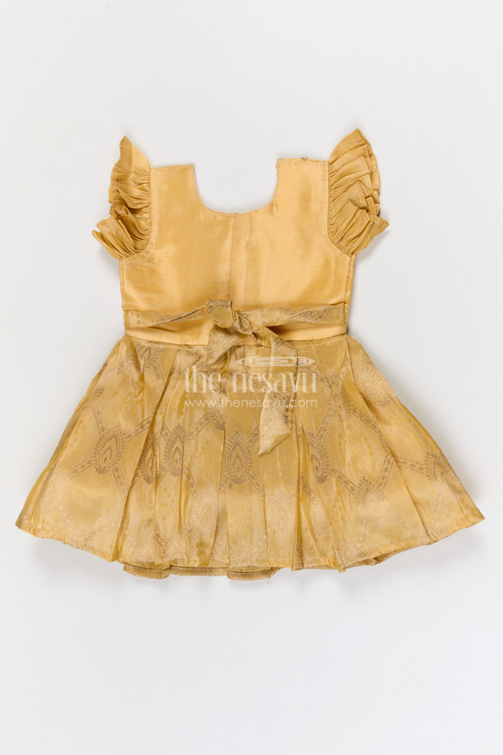 The Nesavu Silk Frock Girls Silk Frock for Festive Weddings and Special Occasions Nesavu Nesavu girls blend silk frock with tissue skirt for weddings and festive occasions